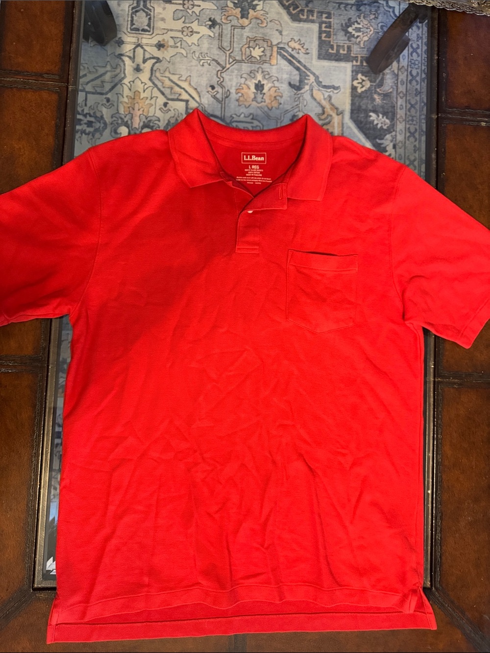 L.L. Bean Men’s Bright Red Polo with Chest Pocket
